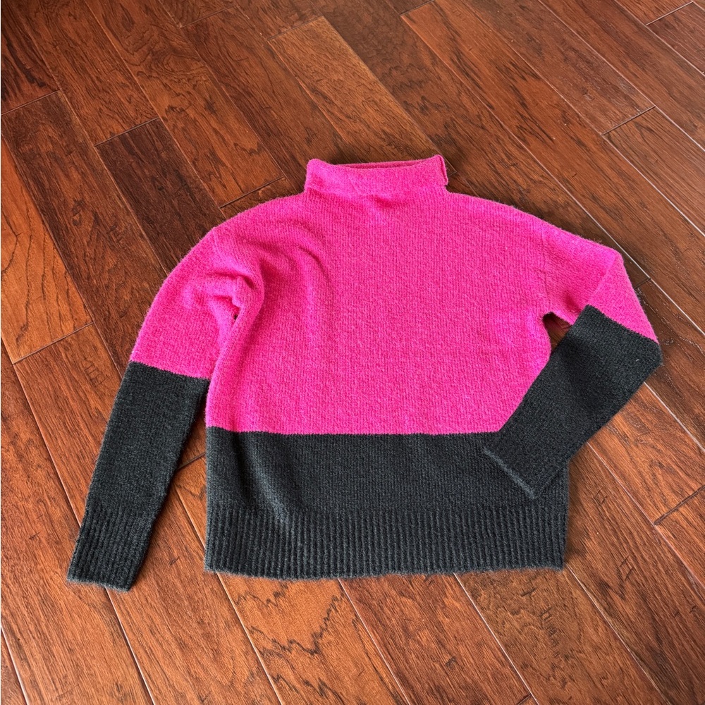 Karen Kane Pink and Black Turtleneck Sweater
